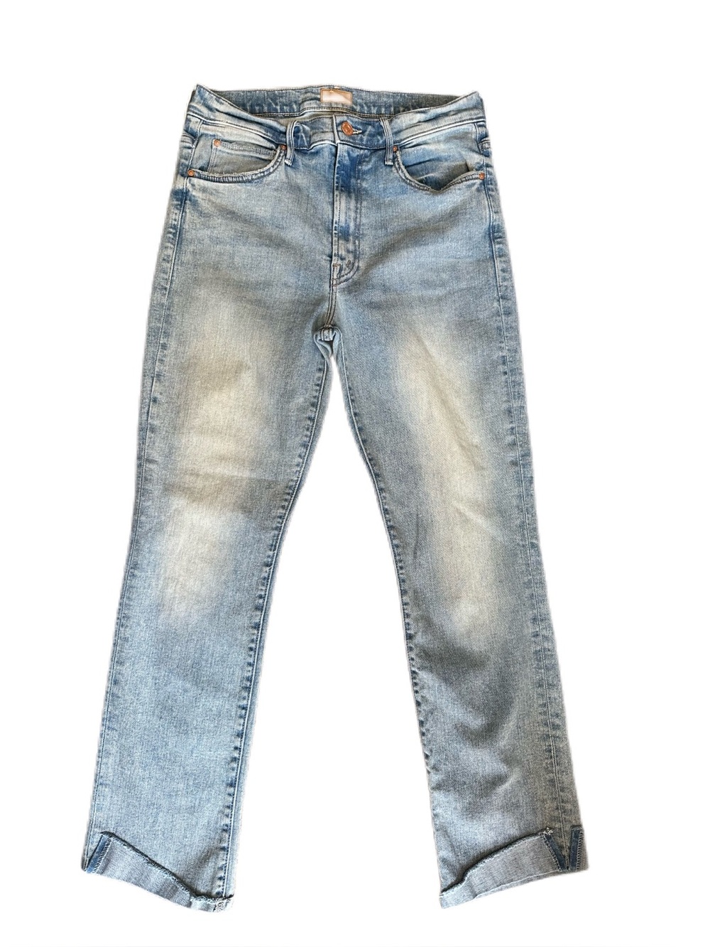MOTHER The High Waisted Rascal Ankle Slit Flip Blooming Flowers Jeans Size 29